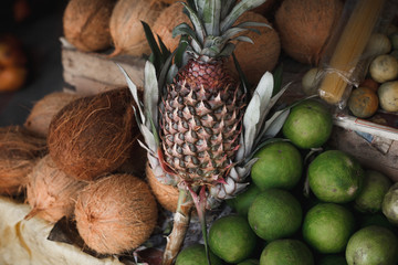 Asian market, exotic fruits