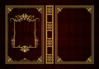 Vector classical book cover. Decorative vintage frame or border to be printed on the covers of books. Drawn by the standard size. Color can be changed in a few mouse clicks
