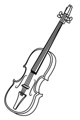 violin icon cartoon black and white