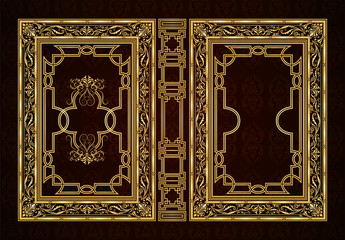Vector classical book cover. Decorative vintage frame or border to be printed on the covers of books. Drawn by the standard size. Color can be changed in a few mouse clicks