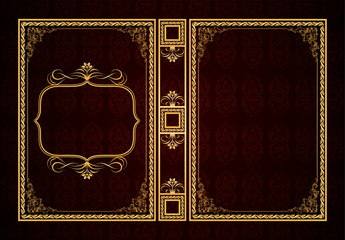 Vector classical book cover. Decorative vintage frame or border to be printed on the covers of books. Drawn by the standard size. Color can be changed in a few mouse clicks