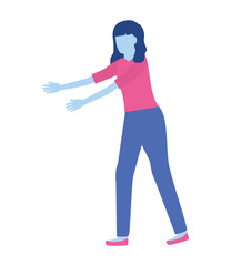 woman gesturing hands