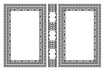 Vector classical book cover. Decorative vintage frame or border to be printed on the covers of books. Drawn by the standard size. Color can be changed in a few mouse clicks