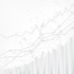 abstract financial chart with uptrend line graph in stock market on grey background vector design