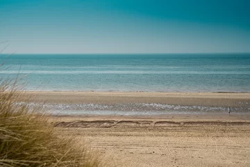 Crédence de cuisine en verre imprimé Mer du Nord, Pays-Bas paysage de dunes, plage Burgh Haamstede, Pays-Bas. Côte de la mer du Nord