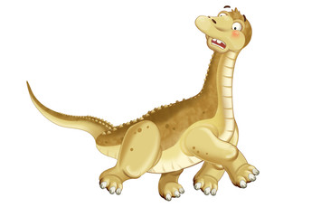 cartoon dinosaur diplodocus apatosaurus illustration for children