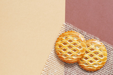 Lattice topped pastries with an apple filling