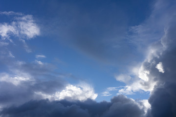 Fototapeta na wymiar Landscape with a beautiful blue cloudy sky .