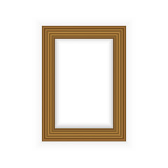 Realistic picture frame isolated on white background. Perfect for your presentations. Vector illustration