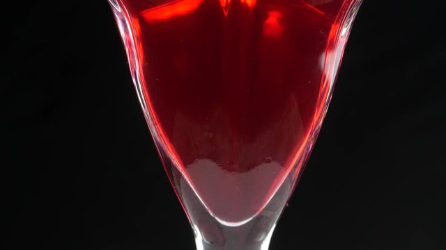 Tasty red jelly in bowl. red substance in a glass bowl