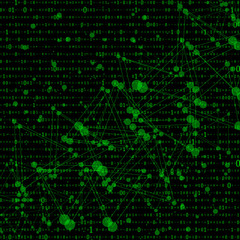 Abstract Matrix Background. Binary Computer Code. Coding. Hacker concept. Vector Background Illustration.