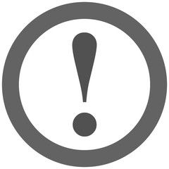 Grey color exclamation point flat style. Exclamation icon, vector.