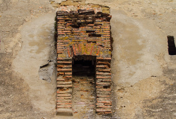 Wall views of old buildings in Romania