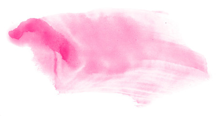 Abstract watercolor background hand-drawn on paper. Volumetric smoke elements. Pink color. For design, web, card, text, decoration, surfaces.