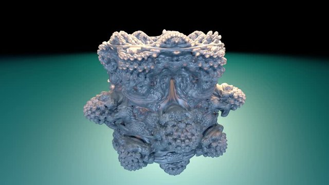 Fractal 2022: A futuristic mandelbulb object twists and turns.