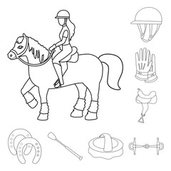 Vector design of horseback and equestrian symbol. Collection of horseback and horse  stock symbol for web.