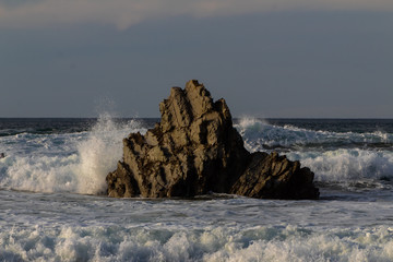 Obraz premium Close-ups of one of the rocks Atxabiribil beach of Sopelana e Vizcaya.