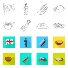 Isolated object of culture and sightseeing icon. Collection of culture and originality vector icon for stock.