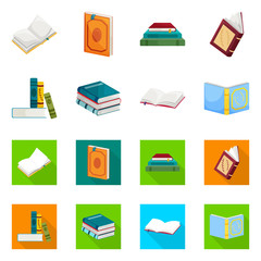 Vector design of training and cover icon. Collection of training and bookstore  stock symbol for web.