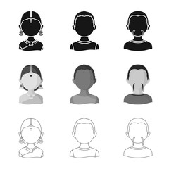 Vector illustration of imitator and resident symbol. Set of imitator and culture stock symbol for web.