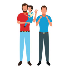 men with child avatar cartoon character
