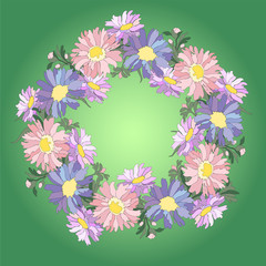 wreath of asters