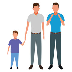 men with child avatar cartoon character