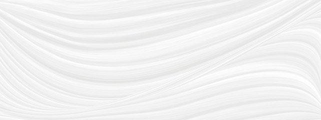 Drawing of a wave of white and gray color. 3 d background with stains and curved lines.