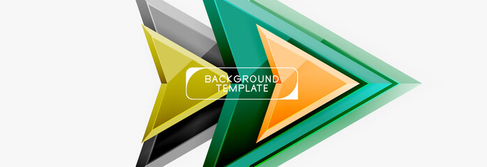 Arrows and triangles geometric design template for banner, background or logo