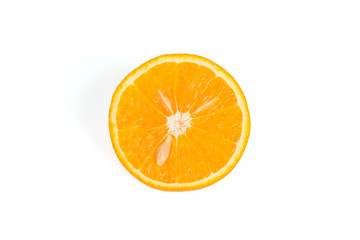 slice of orange isolated on white background