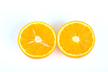 slice of orange isolated on white background