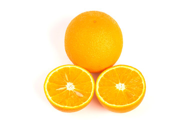 orange fruit on white background. Full depth of field