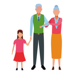 elderly couple with child