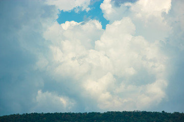 blue sky and white clouds.