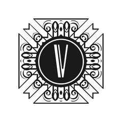 Art Deco Modern monogram