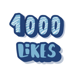 1000 likes post. Vector template design.