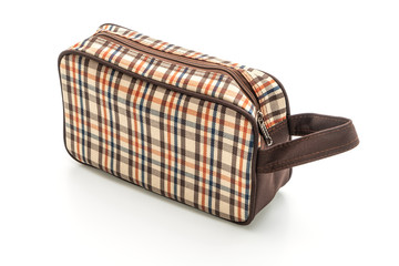 fabric hand bag on white