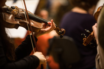 Woman performing on a violin