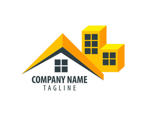 Building Home. Real Estate Design Logo - Vector