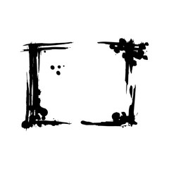 Vector Dry brush frames. Hand drawn artistic frames. Black and white engraved ink art. Frame border ornament square.