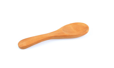Empty Wood spoon on white background