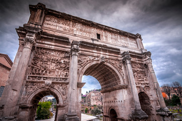 Fototapeta na wymiar Roman Forum, view from Capitolium Hill in Rom