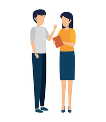 young couple avatars characters