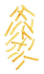 french fries on white