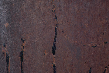 Close up rust on surface of the old iron, Rusty metal steel metal sheet board abstract art...