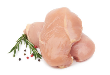 Raw chicken fillets