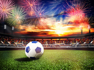 Fireworks over soccer stadium as final win game © Sergey Novikov