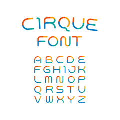 Colorful font. Playful alphabet. Modern vector funny typeface