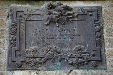 Nantes - Plaque commémorative du parc de Procé sculpté en 1913
