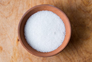 Sugar in the bowl closeup